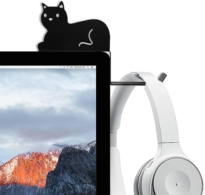 Monitor Stand Headphone Hanger with Cat Tail Hook by FEYRUN