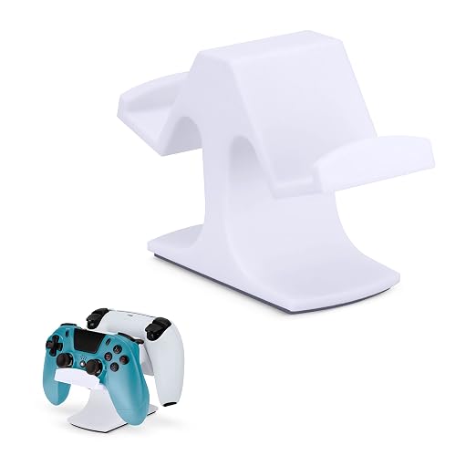 Dual Game Controller Desktop Holder Stand - Universal Design for Xbox ONE, PS5, PS4, PC, Steelseries, Steam & More, Reduce Clutter UGDS-03 (White) by Brainwavz