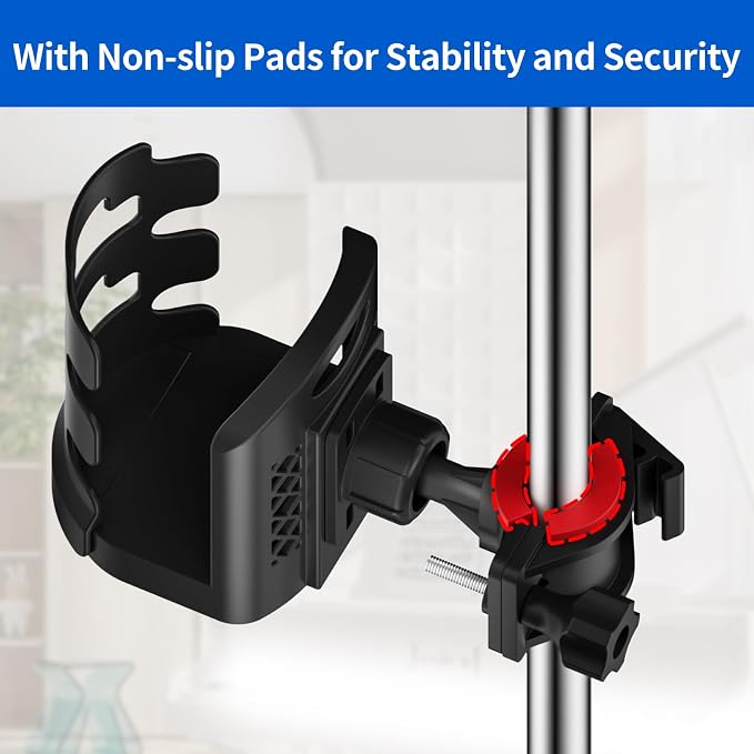 Adjustable Mic Stand Drink Holder with 360° Rotate Microphone Stand Cup Holder - Universal Water Bottle Holder Clamp On Cup Holder for Mic Stand, Music or Drum Stands to Holds Cups, 1 Pack - Image 5