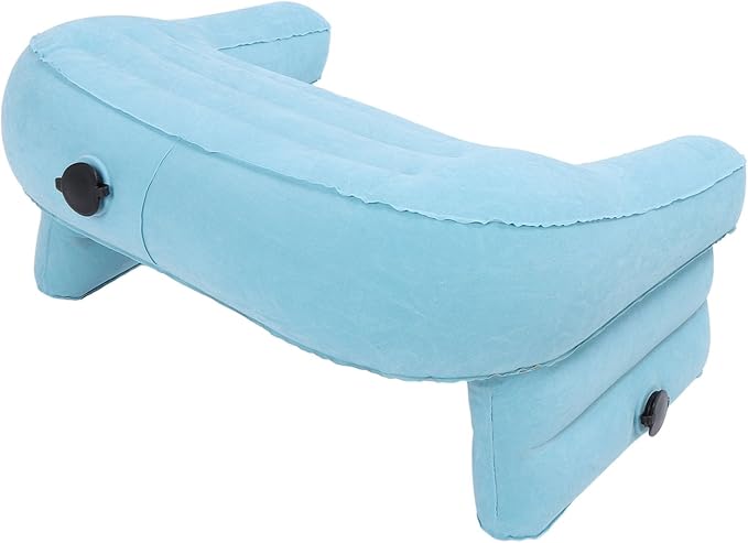 Aramox Inflatable Reading Pillow PVC Velvet Inflatable Lap Desk with 3 Inflation Ports Height Foldable Support for Working Gaming Writing in Bed Sofa Travel (Blue) by Aramox