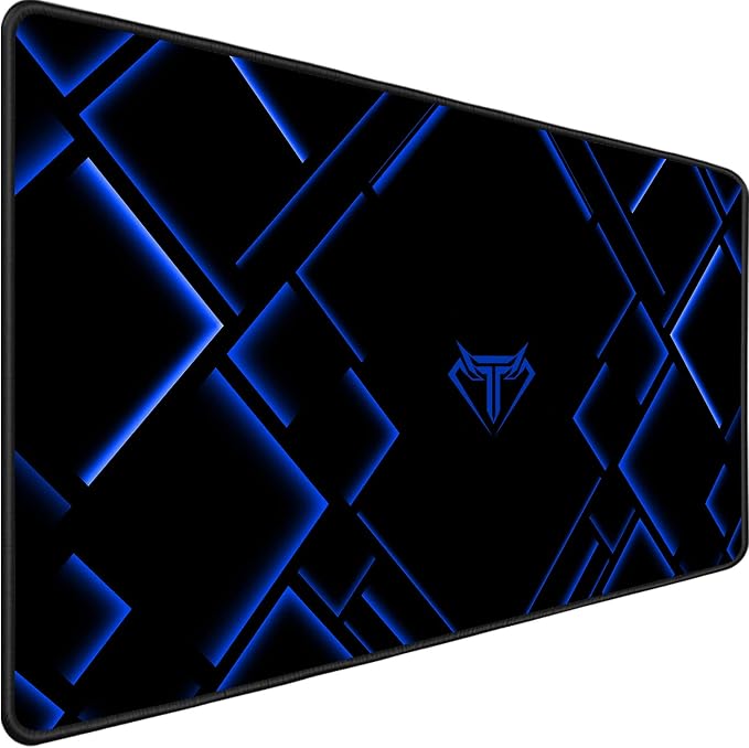 TEDNETGO Large Extended Gaming Mouse Pad, Long Mouse Pads, Extra Large Big Mouse Pad with Stitched Edge, XXL Non-Slip Computer Computer Keyboard Mat for Gamer/Desktop/Office/Home,Blue by TEDNETGO