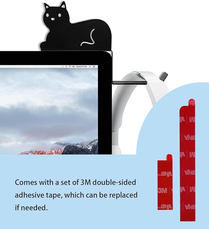 Monitor Stand Headphone Hanger with Cat Tail Hook - Image 5