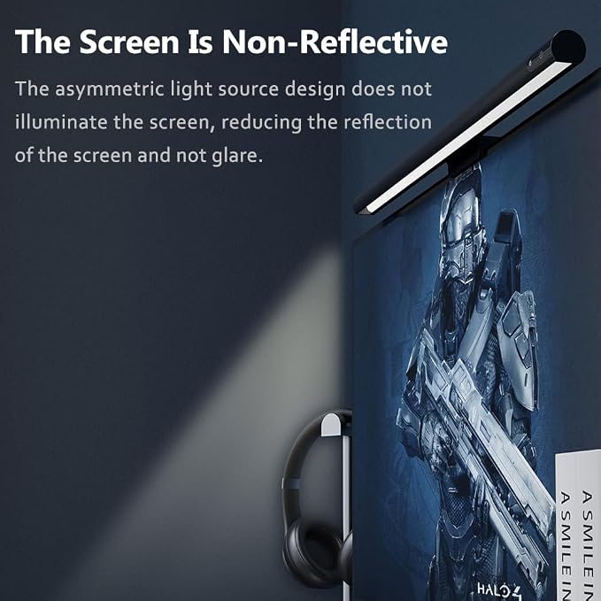 Monitor Light Bar, Touch E-Reading Monitor Light Lamp, No Screen Glare Stepless Dimming USB LED Hanging Light for Work and Office - Image 2