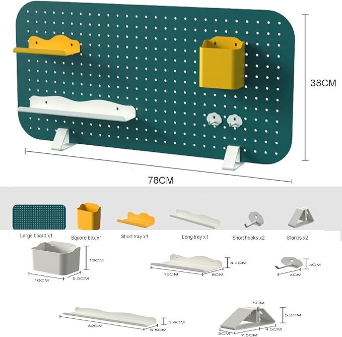 Mountable Display Pegboard with Privacy Panels and Desk Organizer Set - Enhance Office and Gaming Space Organization - Image 2