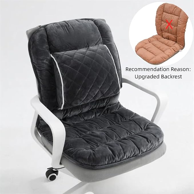 Office Chair Cushion Soft Seat Pad with Backrest Upgraded Lumbar Support Desk Chair Cushions for Dorm, Desk, Rocking Chairs，Patio - Image 5