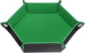 HARFINGTON PU Leather Dice Tray Unisex Valet Tray Folding Hexagon Tray Portable Entryway Table Nightstand Bedside Desk Holder for Key Wallet Watch Coin Jewelry, Green by HARFINGTON