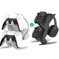 [2 Pack] Controller Holder Game Controller Rack Headset Stand for Xbox Series X S/Xbox one / PS5 / PS4 / NS/PC/Headset,Universal Organizer Storage for Video Game Accessories (Black,White) by NBCP