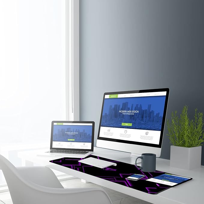 TEDNETGO Large Extended Gaming Mouse Pad, Long Mouse Pads, Extra Large Big Mouse Pad with Stitched Edge, XXL Non-Slip Computer Computer Keyboard Mat for Gamer/Desktop/Office/Home, Purple - Image 6