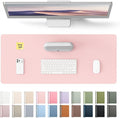 YSAGi Leather Desk Protector, Office Mat, Large Mouse Mat, Non-Slip PU Leather Blotter, Laptop Pad, Waterproof Writing Pad for Office and Home (Light Pink, 23.6" x 13.8") by YSAGi
