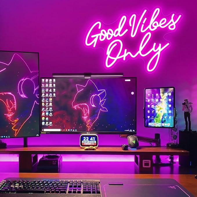 Good Vibes Only Neon Sign，Good Vibes Neon Signs for Wall Decor，Beautiful Pink Good vibes Only Neon Light Sign for Girls Bedroom Decoration，Party，Birthday，Wedding，Salon Shopping Mall Home Wall Decor - Image 7