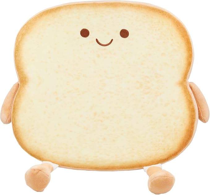 Toast Seat Cushion Memory Foam Chair Pad Removable Cover Food Plush by Yulefly