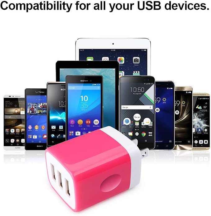 Wall Charger Adapter,USB Cubes,3Pack Universal Travel 3.1A 3 Muti Port - Image 7