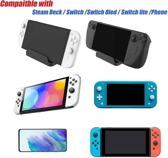 Stand Base for Valve Steam Deck Console Dock Accessories Handheld Game Gaming PC Holder Gamepad Mount Bracket - Black - Image 2
