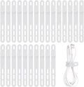 Oligei 25 Pcs Silicone Cable Ties, Cable Ties Reusable, High Elasticity Cord Wraps for Electrical Cords, Cord Organizer for Earphone, Phone Charger(White) by Oligei