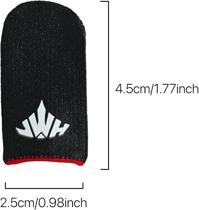 8 Pack Mobile Phone Gaming Thumb Sleeve,JWH Finger Cots for PUBG Gaming Glove,Red Edge​,0.3mm Superconducting Nanofibers,Anti-Skid,Silky and Sweat-Proof,Dedales Gamer profesionales guantes para - Image 9