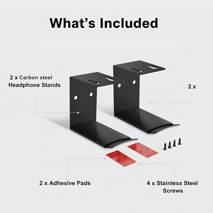 Heavyrain 2PCS Under Desk Headphone Hanger | Storage Hook Metal Desk Edge Hook Hanger with Clamp-On Design (Large) - Image 7