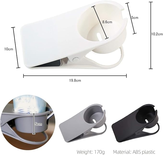 Sisyphy Drinking Cup Holder Clip, Desk Clamp for Mugs & Bottles, 2-Pack - Image 7