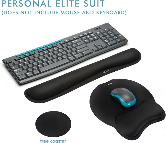 VAGAU Premium Keyboard Wrist Rest and Mouse Pad Wrist Support | Ergonomic Memory Foam Set for Office, Laptop, Mac, Computer and Gaming, Comfortable Typing &Wrist Pain Relief - Image 6