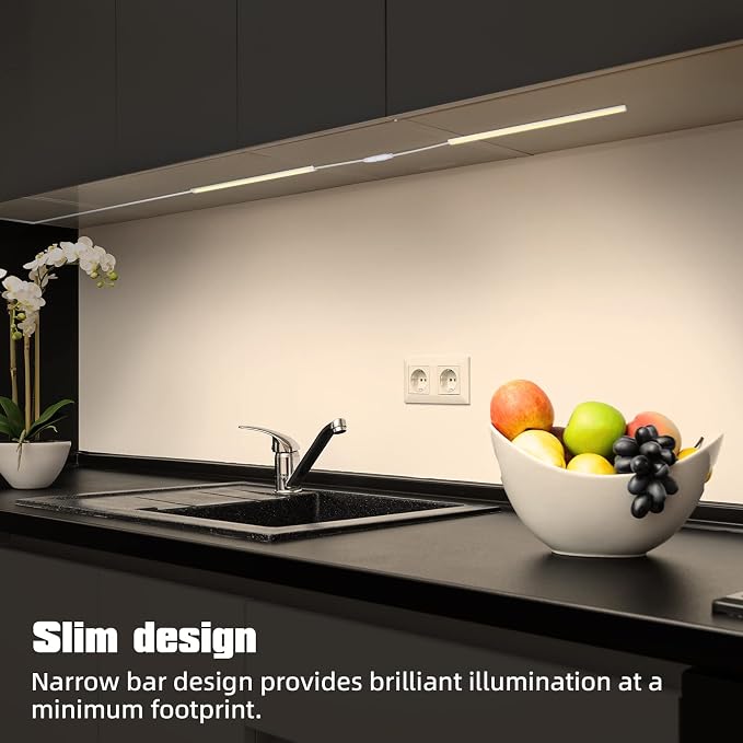 Under Cabinet LED Lights, Dimmable Under Cabinet Lighting, 4 Pack LED Lights for Kitchen Under Cabinet, Under Counter Light Natural White 4500K - Image 4