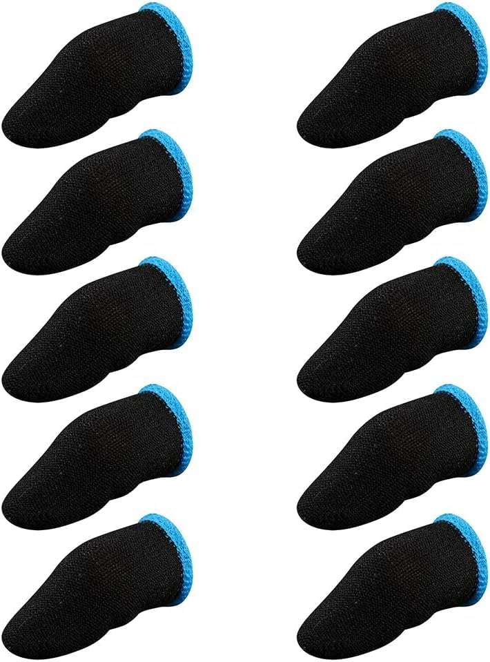 10Pcs Black Mobile Game Finger Sleeves, Sleeves for Gaming, Antisweat Thumb for Mobile Gaming, Breathable Pro Gaming Gloves, Weightless Magnetic Touch Screen Finger by Unknown
