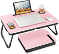BUYIFY 23.4" Foldable Lap Desk Bed Table with Cup Holder Portable Tray by BUYIFY
