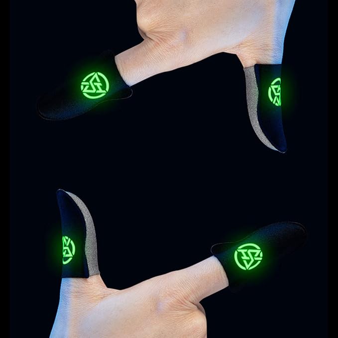 Yuly 2pcs Game Fingertip Gloves for Sweatproof Anti-Slip Finger Sleeve Breathable Gaming Finger Cover Thumb Gloves for Mobile Gaming Grip Pain-Relief Mobile Phone Gaming Finger, Black - Image 8