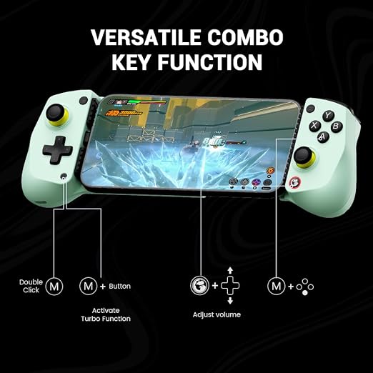 GameSir X5 Lite Mobile Gaming Controller for Android, iPhone 15/iPhone 16 Series, iPad Mini 7(USB-C), Type-C Phone Controller with Hall Effect Sticks, Turbo Function for Call Of Duty, Genshin Impact, Minecraft, Plug and Play Gamepad(Wasabi) - Image 5