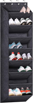 SLEEPING LAMB Over The Door Shoe Organizer for Closet with Large Deep Pockets, Narrow Shoe Rack for Door Hanging Boots Storage, Black by SLEEPINGLAMB