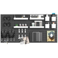 Pegboard Combination Kit, 8 Peg Boards and 30 Accessories Modular Hanging Black Pegboard for Wall, Office Organizer, Keys Holder, Nursery Storage, 44"x22" by VEOFEMLEA
