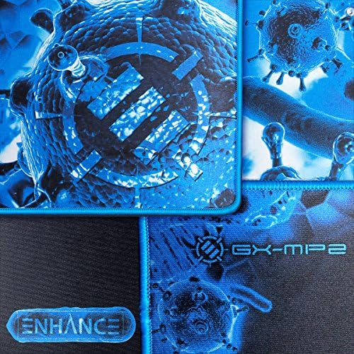 ENHANCE Pathogen Extra Large Gaming Mouse Pad (31.5 x 13.75 in) - Extended Mousepad with Anti-Fray Stitching, Low Friction Smooth Surface, Non-Slip Backing - Full Desk Mouse Mat (Blue) - Image 6