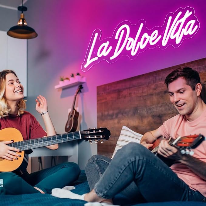 La Dolce Vita Neon Signs for Wall Decor Personalised Neon Lights Sign for Wedding Party Birthday Gift Neon Signs, Beautiful LED Neon Lights for Home Decor Girls Room - Image 5