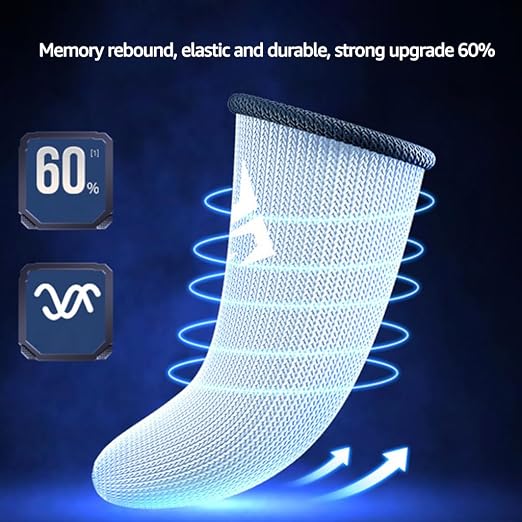 2Pcs Breathable Gaming Finger Sleeves Game Gloves Anti-Sweat Thumb Finger Cots Fingertip Cover for Mobile Games/COD / / ROS Gaming Sleeves Cots for Mobile Games Sensitive Touch Feel - Image 8
