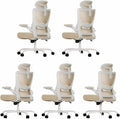 Marsail Ergonomic Office Chair with 3D Armrests, Pack of 5 | Office Desk Chair with High Back Mesh, Adjustable Lumbar Support, Rolling Work Swivel Task Chairs with Wheel, Headrest, home by Marsail