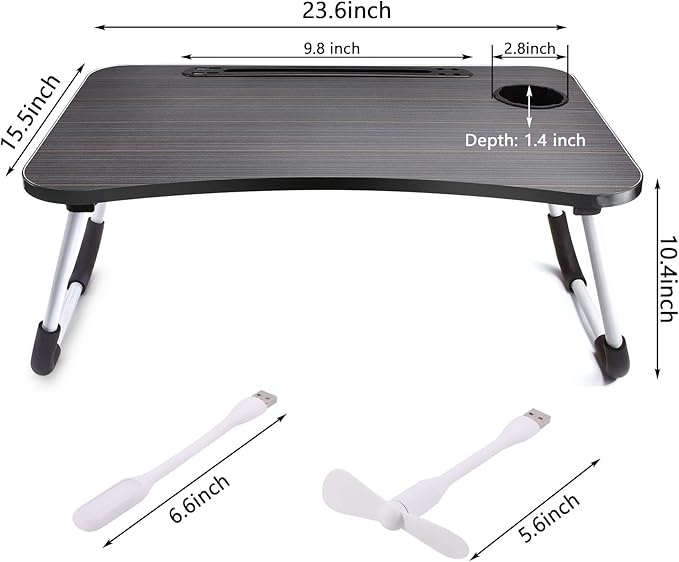 Slendor Foldable Lap Desk with Cup Holder for Bed, Couch, Floor - Image 6