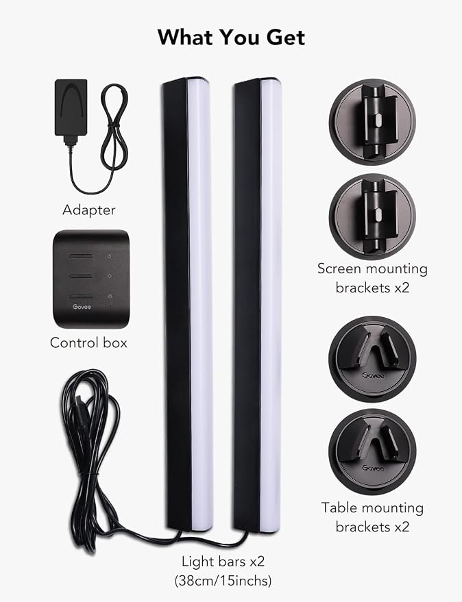 Govee RGBIC Light Bars, 15 Inches WiFi TV Lights for 45-70 inch TVs, Black - Image 8