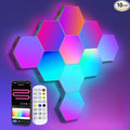 LED Hexagon Lights for Gaming Setup, Smart Home Gaming Wall Lights Work with Alexa Google Assistant, Voice, App & Remote Control, RGB-IC LED Light Panels Music Sync for Game Room Bedroom, 10 Pack by Amailtom