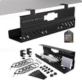 Under Desk Cable Management Tray no Drill – Wire Management - Cord Organizer – Huge Load Capacity – Under Desk Cable Tray no Drill (Black, 1 Piece Set) by UltimateSetup