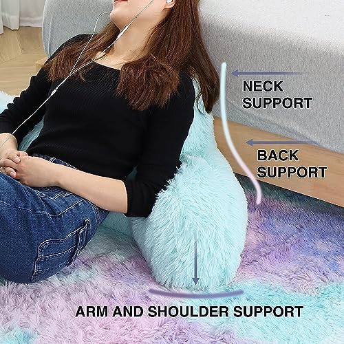 A Nice Night Gray Reading Pillow, 18.5" Bed Wedge Pillows with Arms - Image 5