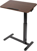 Mount-It! Overbed Table with Wheels, Tilting Adjustable Height Walnut by Mount-It