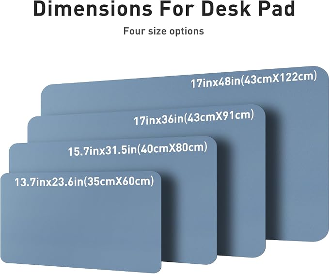 Aothia Leather Desk Pad Protector, Mouse Pad, Office Desk Mat, Non-Slip PU Leather Desk Blotter, Laptop Desk Pad, Waterproof Desk Writing Pad for Office and Home (Denim Blue, 36" x 17") - Image 7