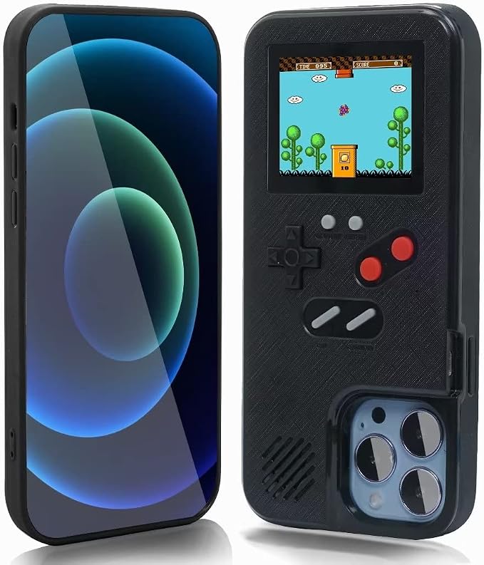 Gameboy Case for iPhone 14 Pro,Handheld Retro 168 Classic Games,Color Video Display Game Case for iPhone,Anti-Scratch Shockproof Phone Cover for iPhone Black by LifestyleofhealthyandsustainabilityWelcometojoinus