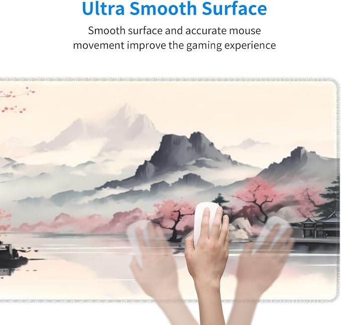 Gaming Mouse Pad Desk Pad,Extended Big Mouse Pad,31.5x11.8 Inch Long Computer Keyboard Mouse Mat Mousepad with 3mm Non-Slip Base and Stitched Edge for Gaming and Office - Image 4