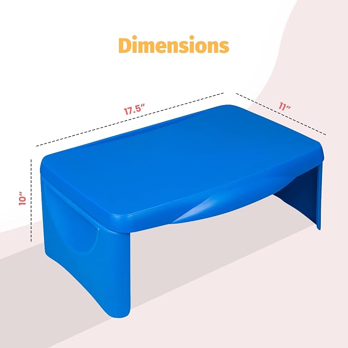 Aerolife Folding Lap Desk - Foldable Table for Work, Study, Gaming, Arts, Crafts, School - Collapsible Laptop Tray with Storage Compartment - Portable Writing Station for Kids, Adults (Blue) - Image 3