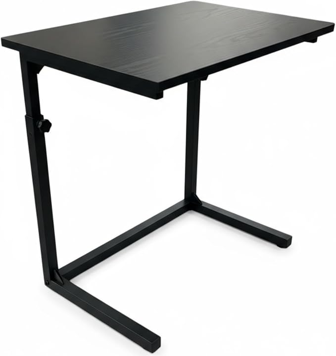Height Adjustable C-Shaped Sofa Side Table, Laptop Table for Couch & Bed, Black - Image 3