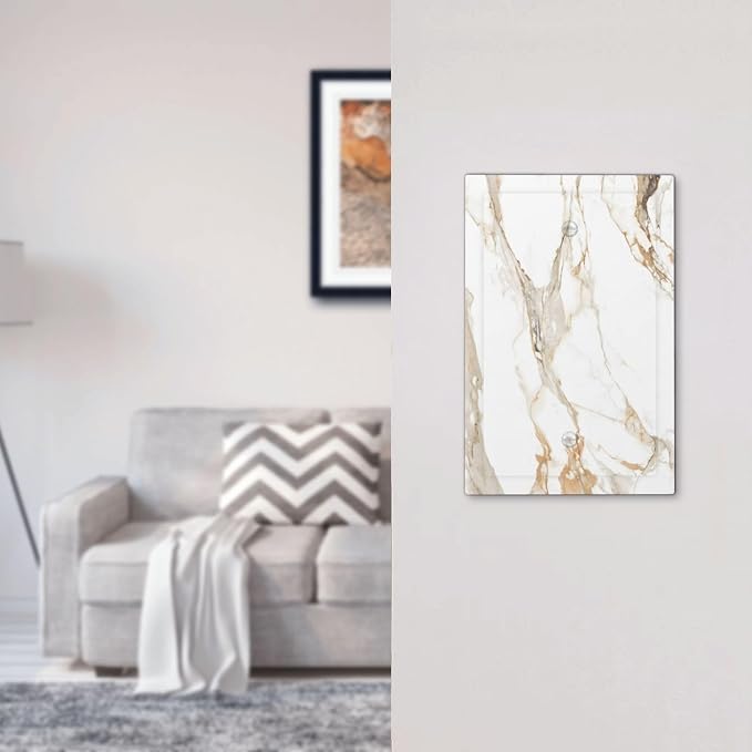 Decorative Light Switch Cover Plate Abstract Luxury White Gold Marble 1 Gang No Device Single Blank Outlet Covers Wall Plate Switchplate Covers Dimmer Faceplate for Bedroom Decor - Image 7