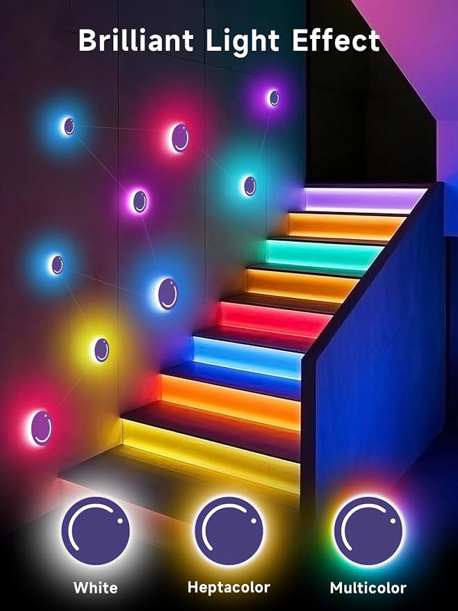 GIPOYENT Smart Wall Light, 9-Piece LED DIY Constellation Light, RGB Color Changing, Music Sync, App & Remote Control, Ambient Lighting for Bedroom, Living Room, Gaming, and Home Decor - Image 3
