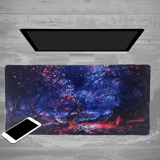 XXL Professional Large Mouse Pad & Computer Game Mouse Mat (35.4x15.7x0.1IN, 90x40 Forest) - Image 7