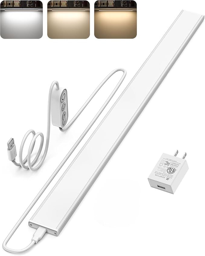 ASOKO 24 Inch Under Counter Light 3 Color 900LM Kitchen Desk Lamp by ASOKO