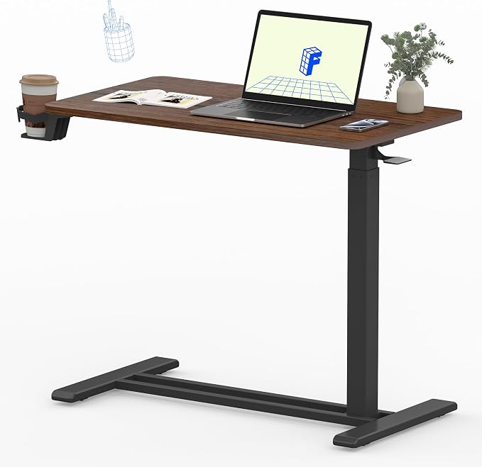 FLEXISPOT 32" Mobile Standing Desk Pneumatic Lift Computer Workstations by Unknown