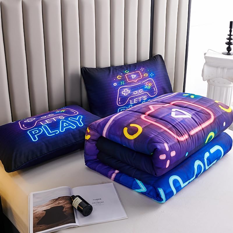Teen Boy Comforter Set - Queen Size, Kids Bedding Set Including 1 Gaming Comforter & 2 Pillowcases - Image 4